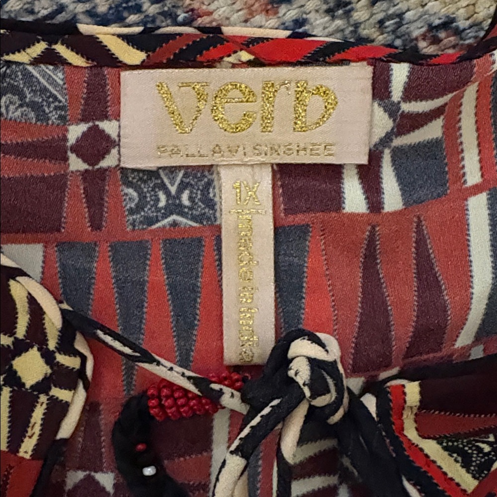 Verb Pallavi Singhee (Anthropologie) Sarah Tunic Dress SZ 1X EUC - Picture 7 of 9